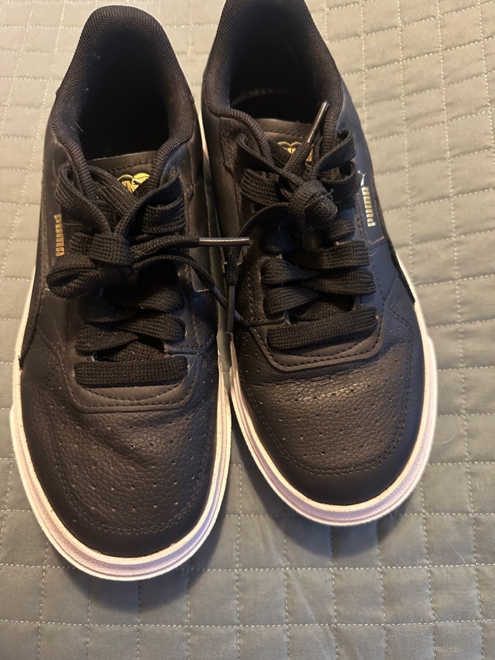 Puma Women’s Black Low-Top Sneakers with White Trim